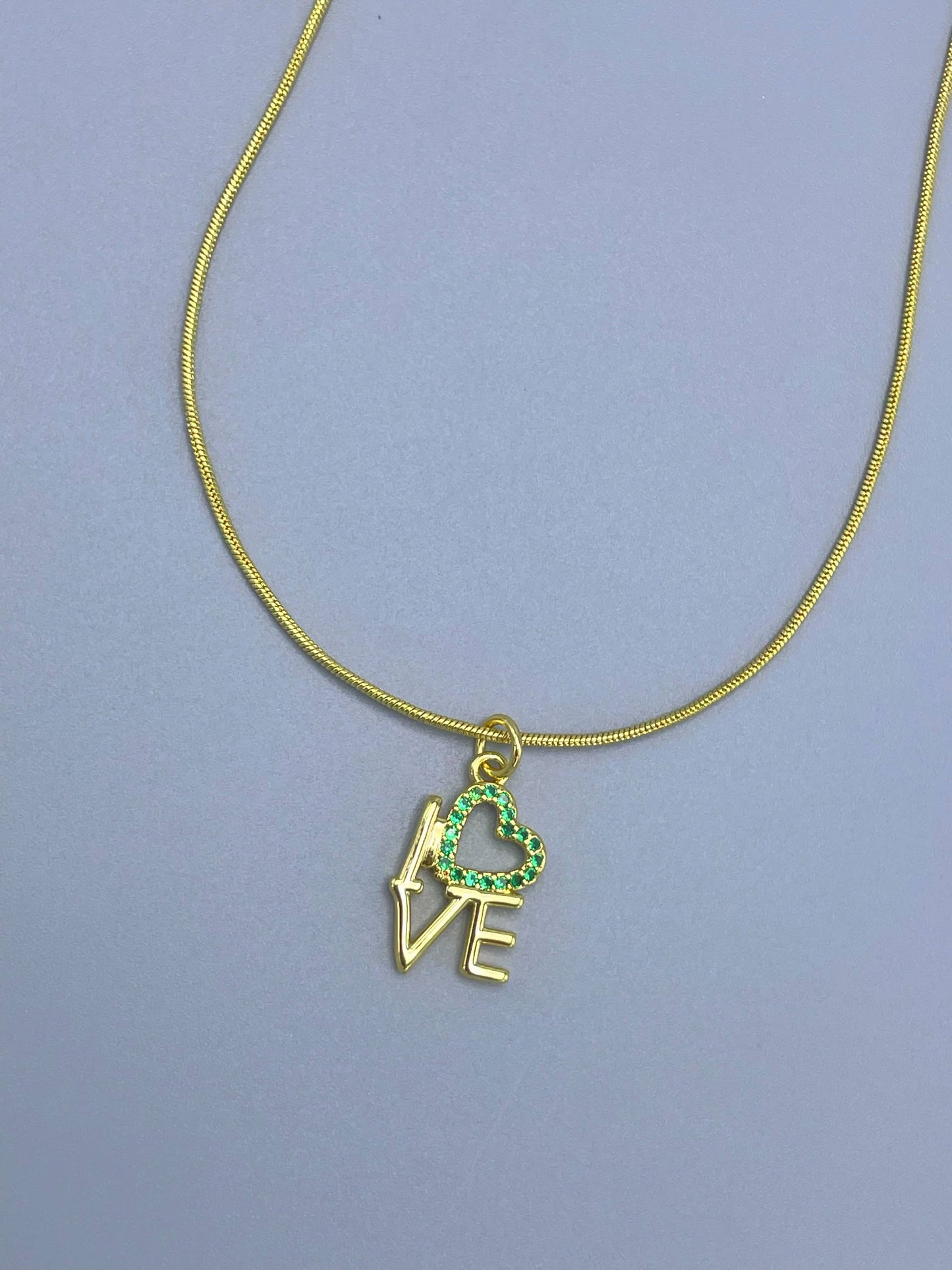 Cadena cola de ratón con dije love