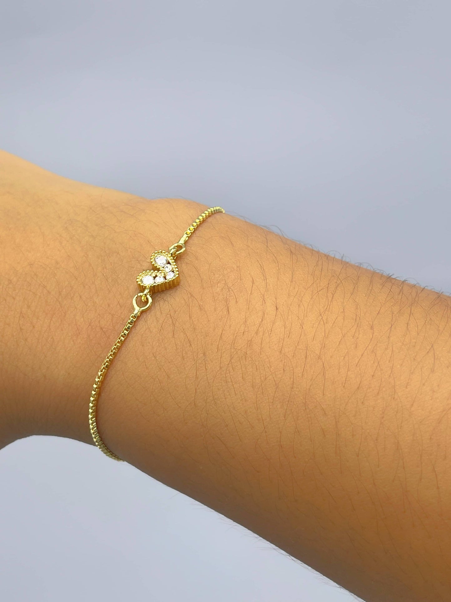 Pulsera graduable dije corazon mini