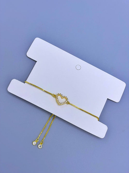 Pulsera graduable dije silueta corazón