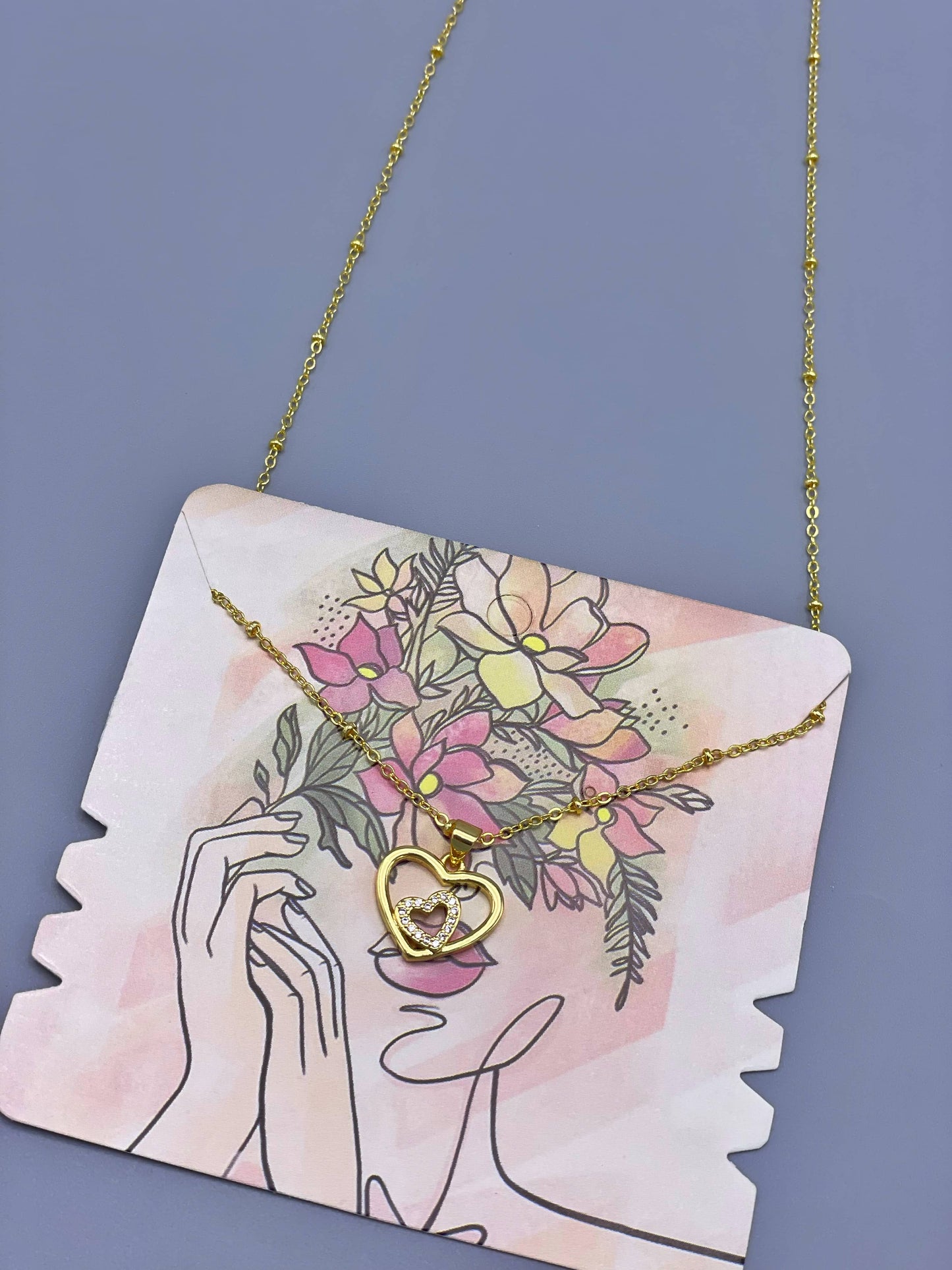 Cadena de balines dije corazón