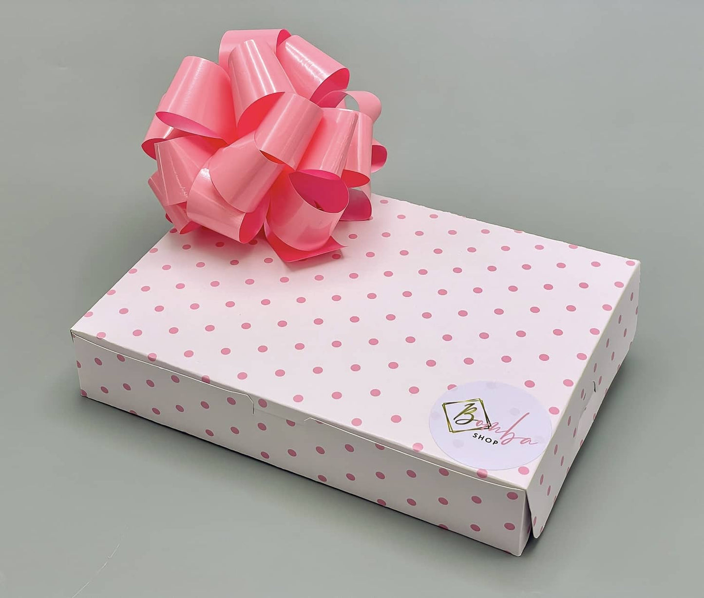 Caja puntos rosa