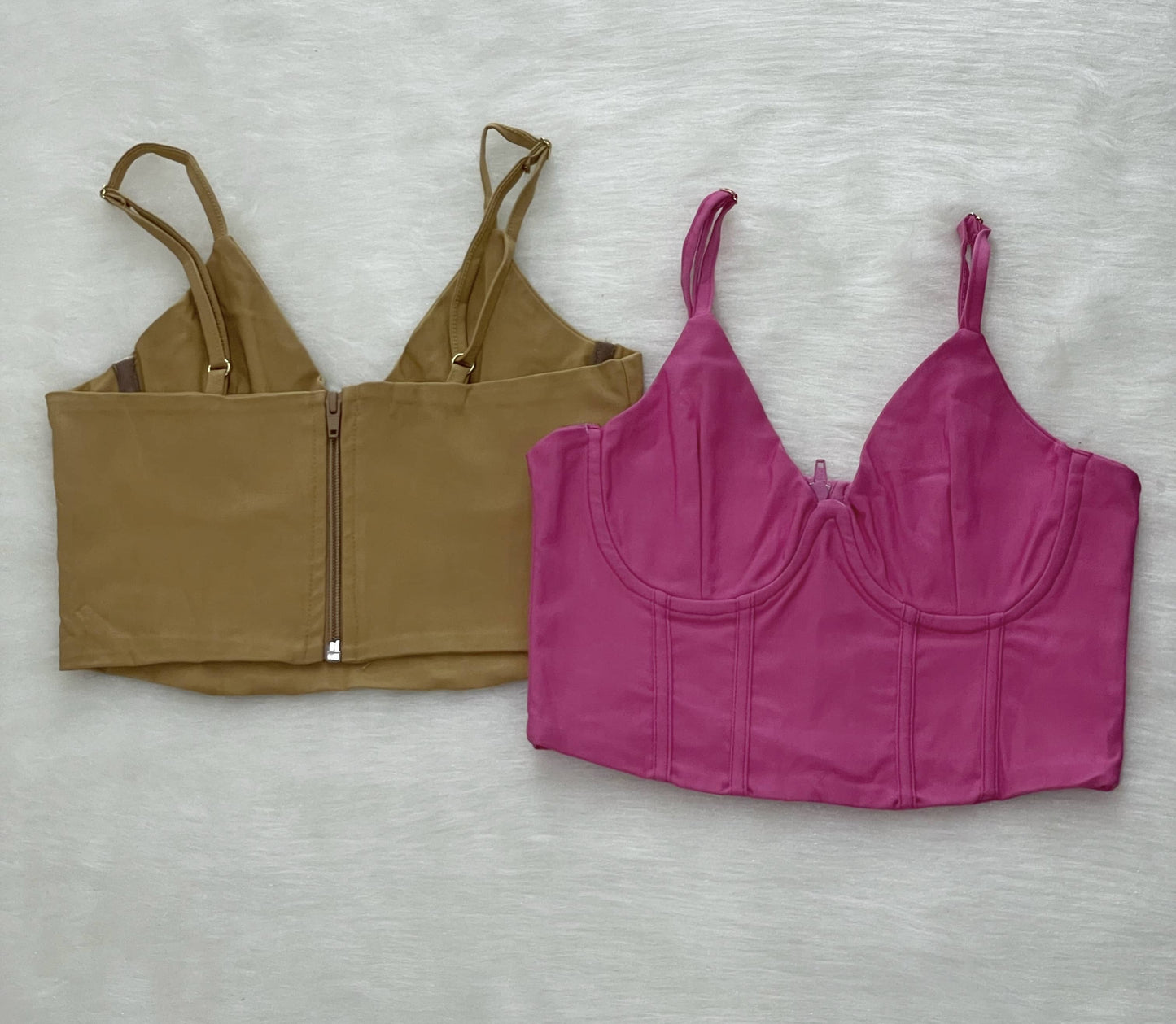 Corset de tiras ajustables marrón