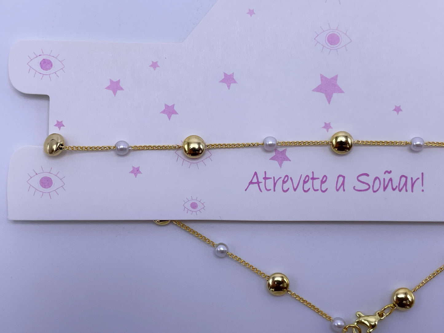 Choker perlas planas