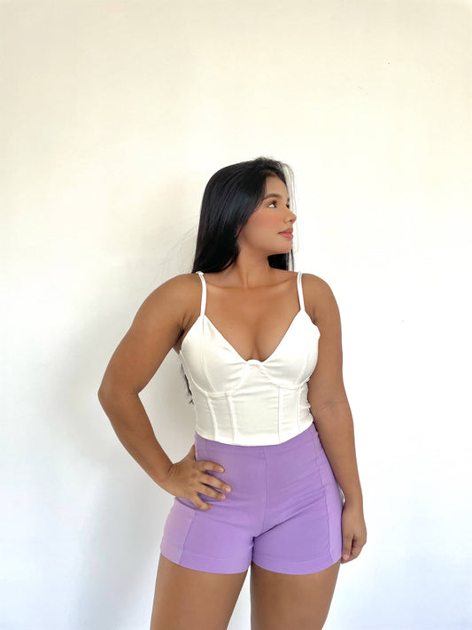 Corset de tiras ajustables blanco