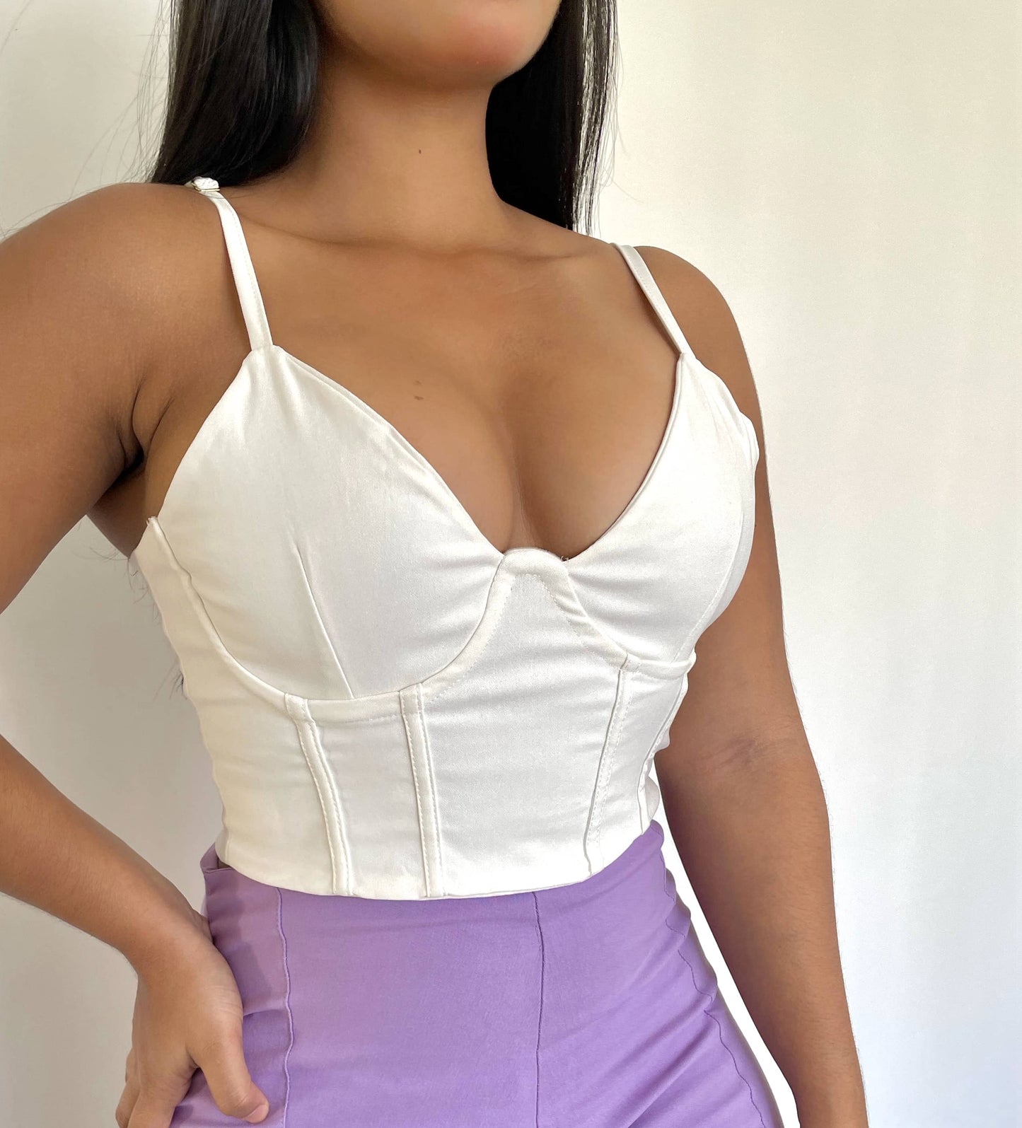 Corset de tiras ajustables blanco