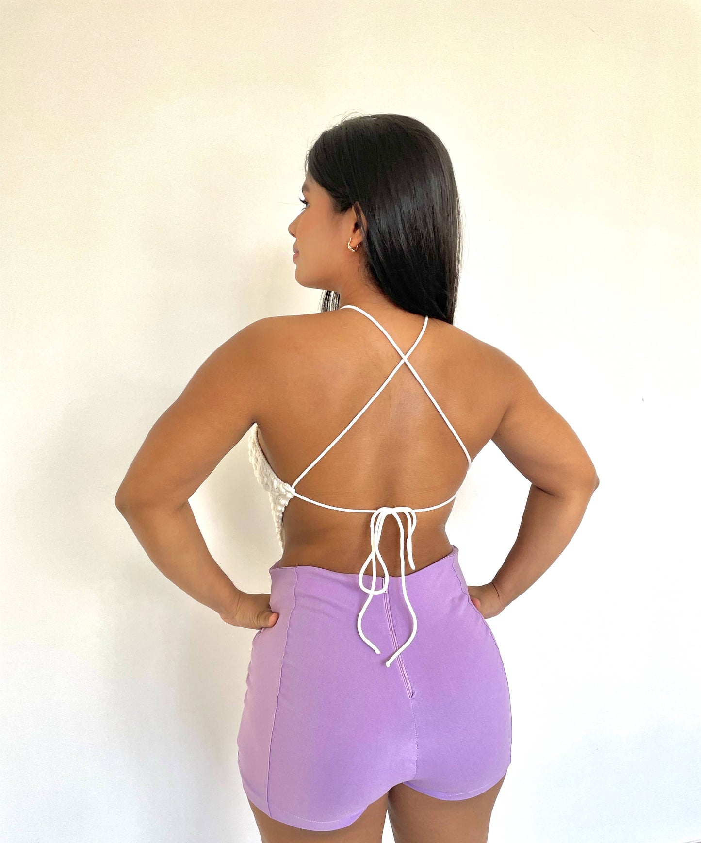 Top tejido blanco