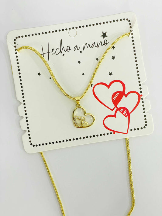 Cadena dije corazón triple