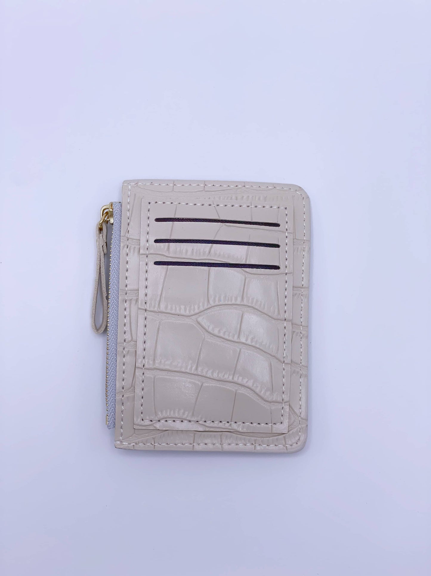 Cartera de cocodrilo blanco hueso
