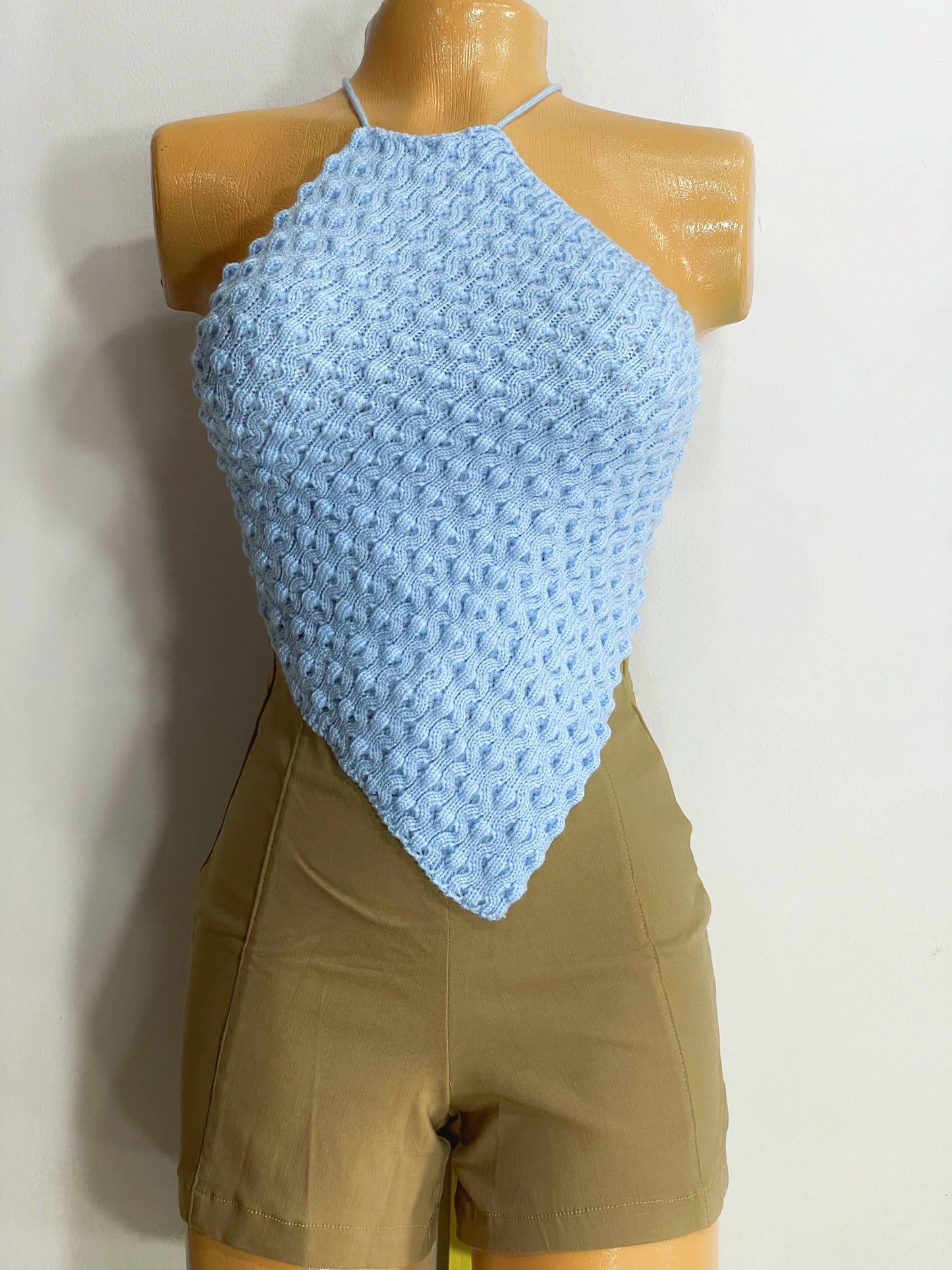 Top tejido azul bebe
