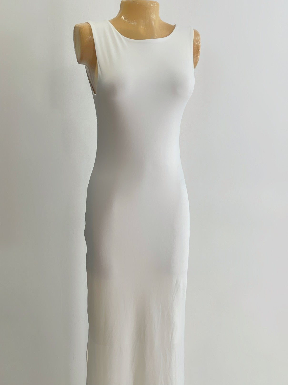 Vestido largo con aberturas laterales blanco