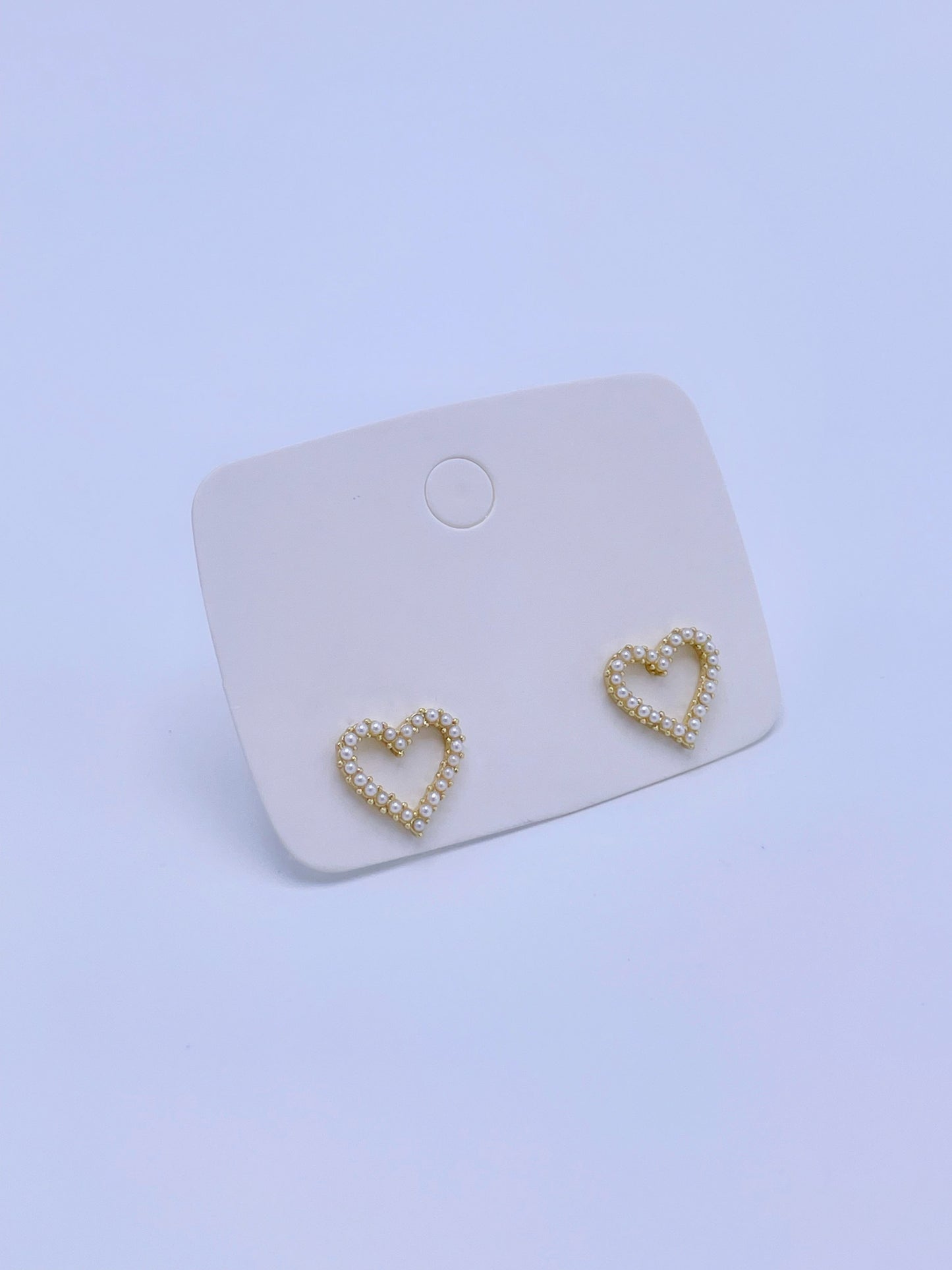 Topos en forma de corazón perlas blancas