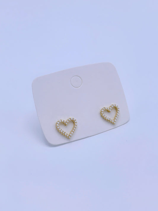 Topos en forma de corazón perlas blancas