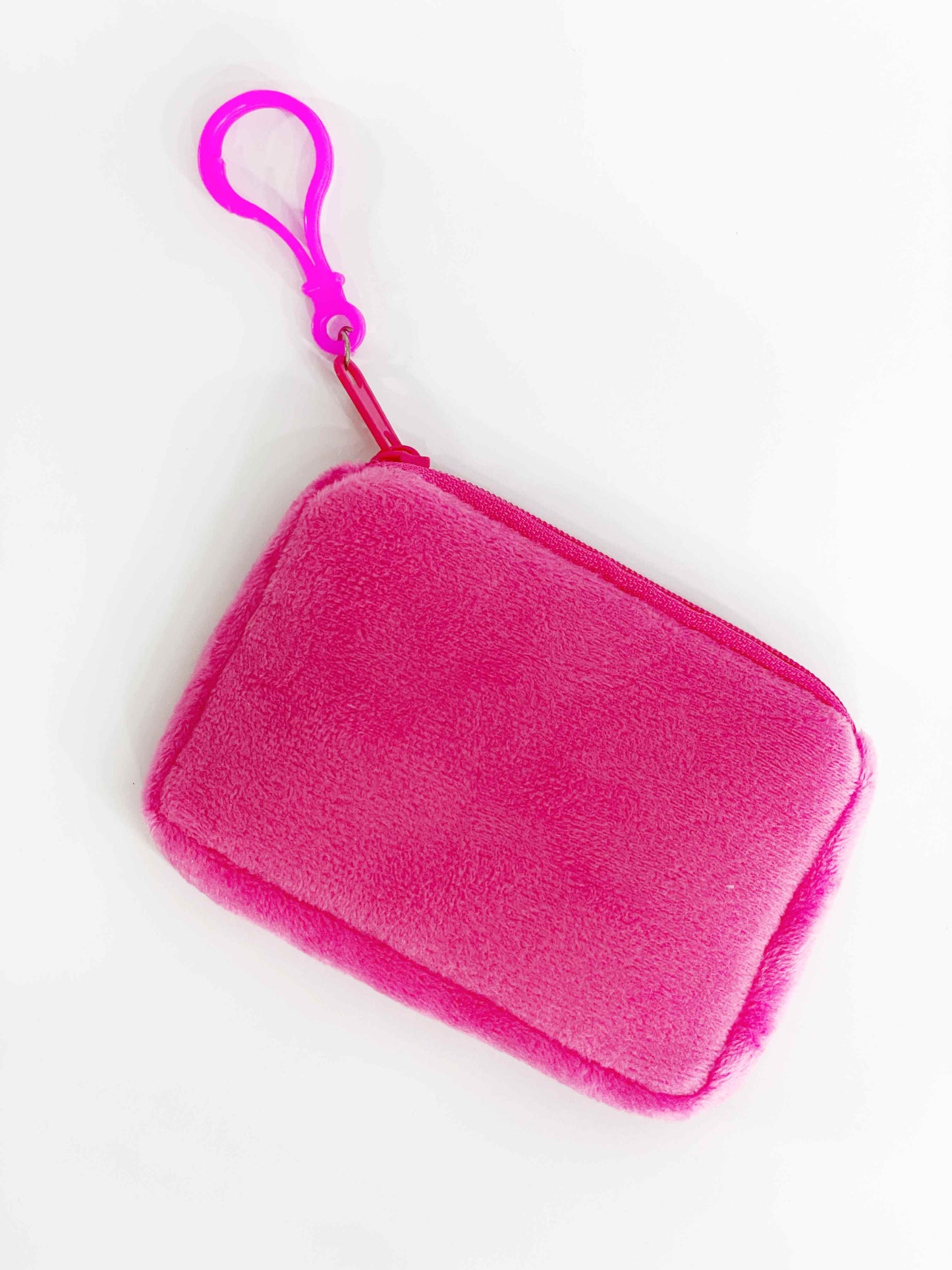 Monedero de felpa fucsia