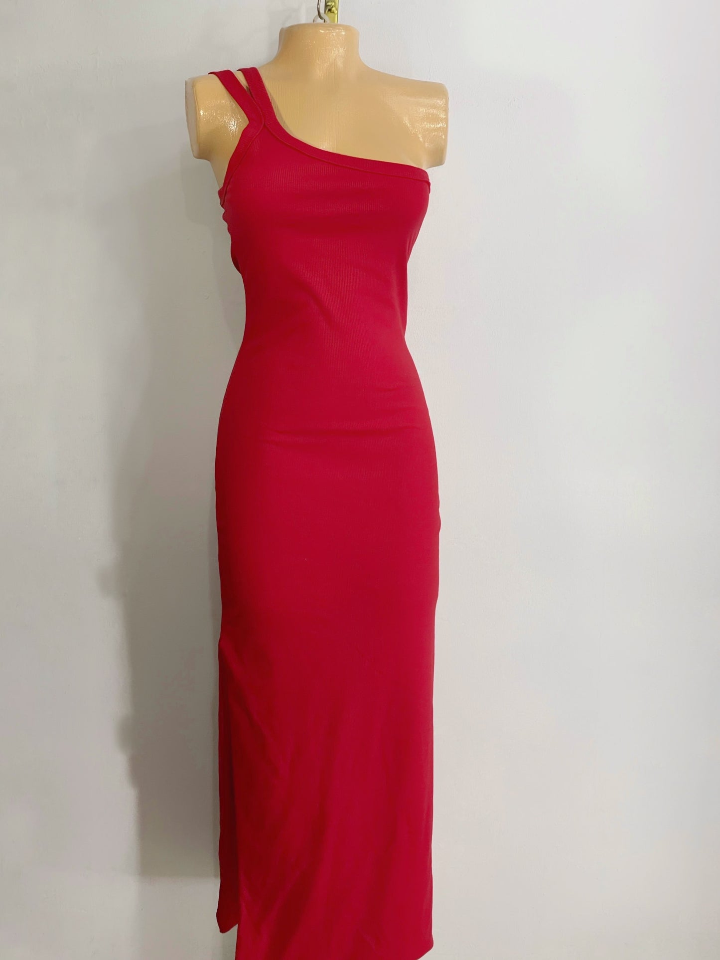 Vestido tiras doble rojo