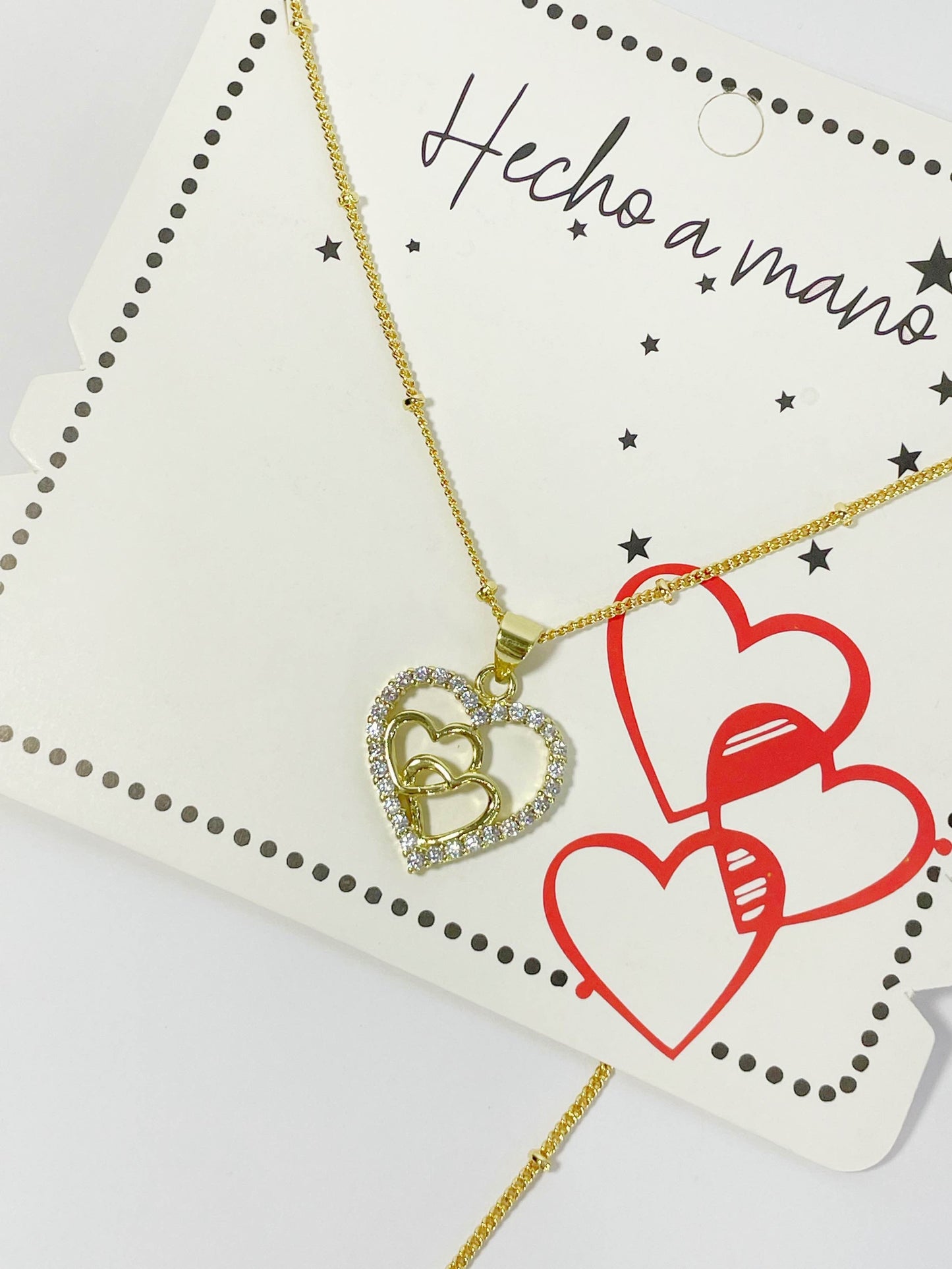 Cadena dije corazón triple