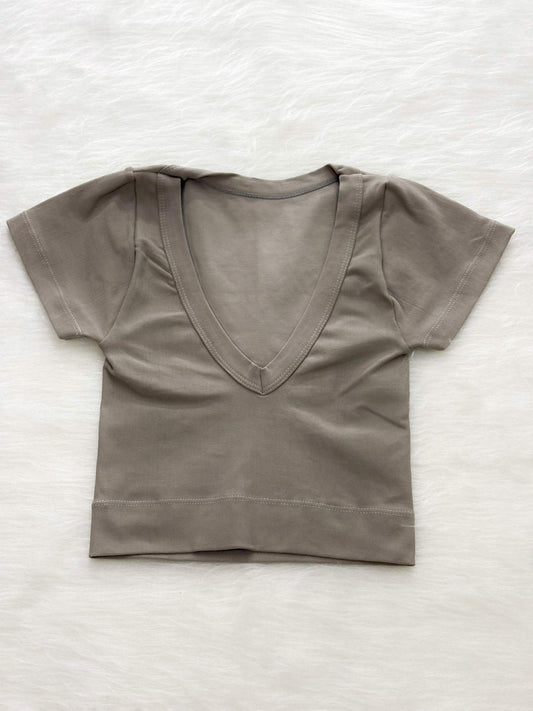 Crop top de mangas americano