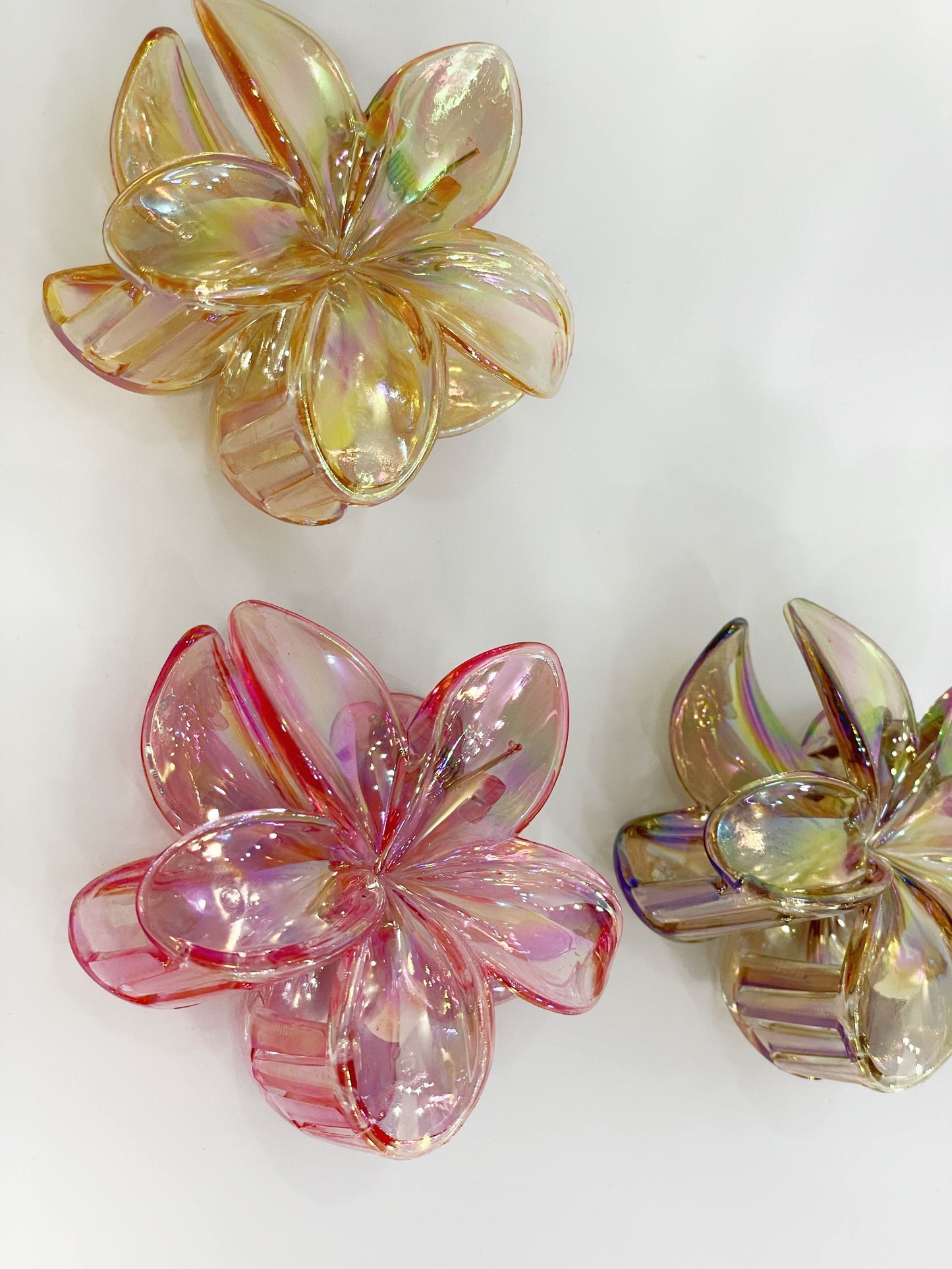Pinzas forma de flor acrílica