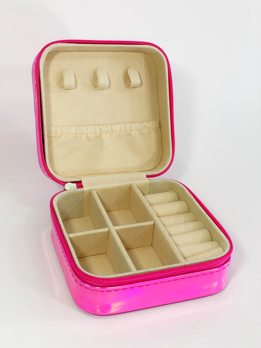 Joyero viajero fucsia metalizado