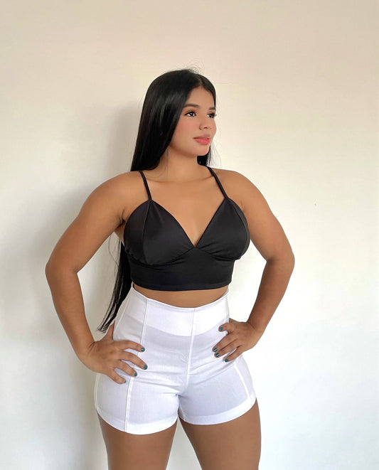 Croptop de copas negro