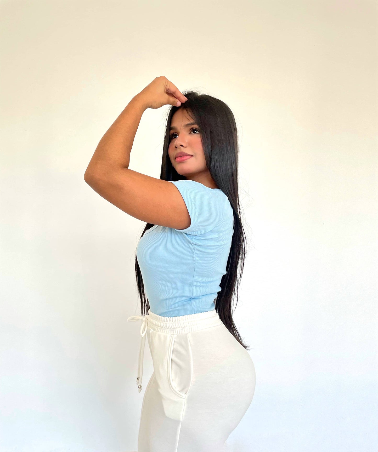Pantalón bota campana blanco
