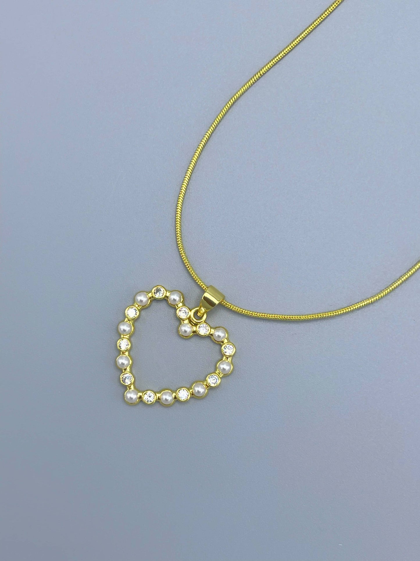 Cadena cola de ratón con dije corazón