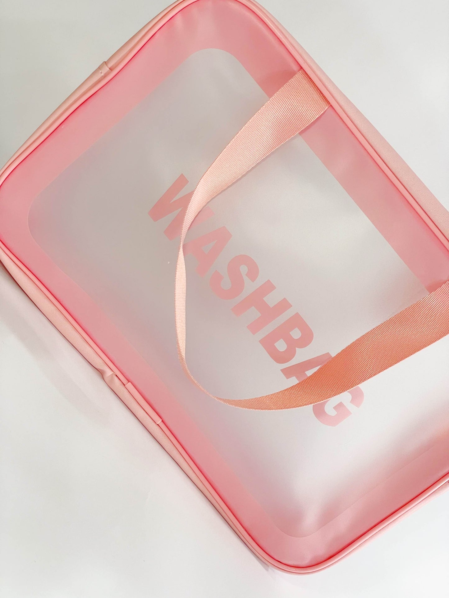 Neceser transparente washbag rosa