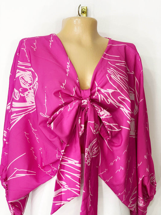 Blusa fondo fucsia