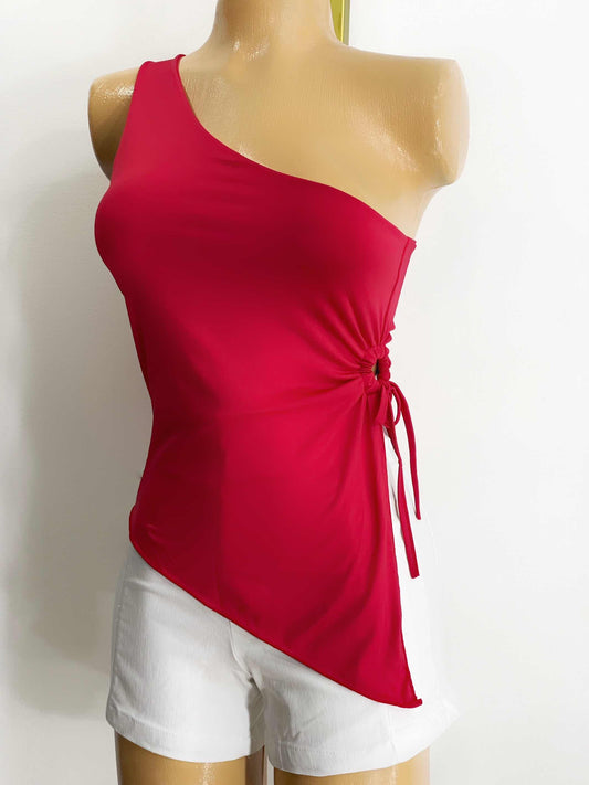 Blusa asimétrica roja