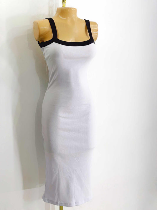 Vestido bicolor blanco