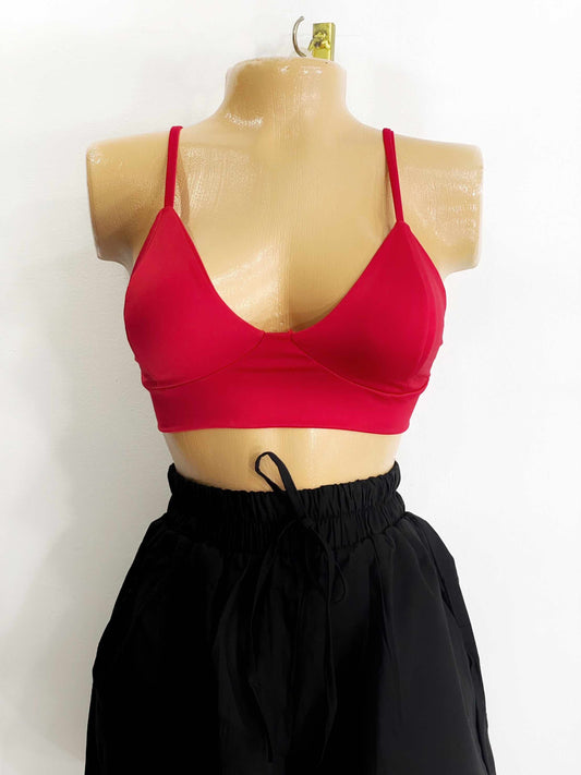 Croptop de copas rojo
