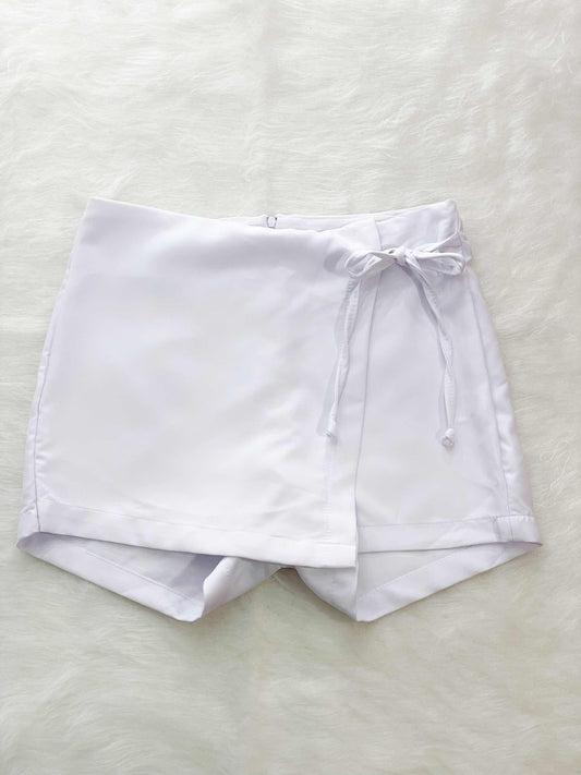 Falda short talle alto color blanca