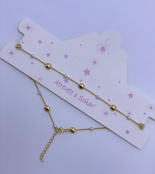 Choker perlas planas