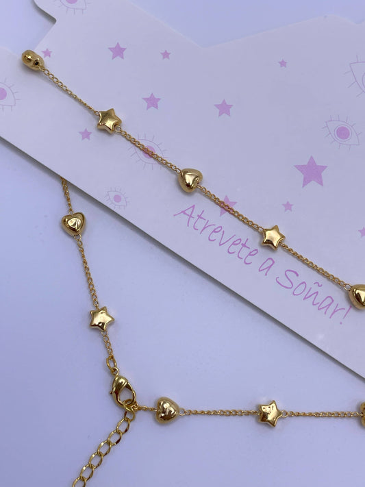 Choker corazones y estrellas