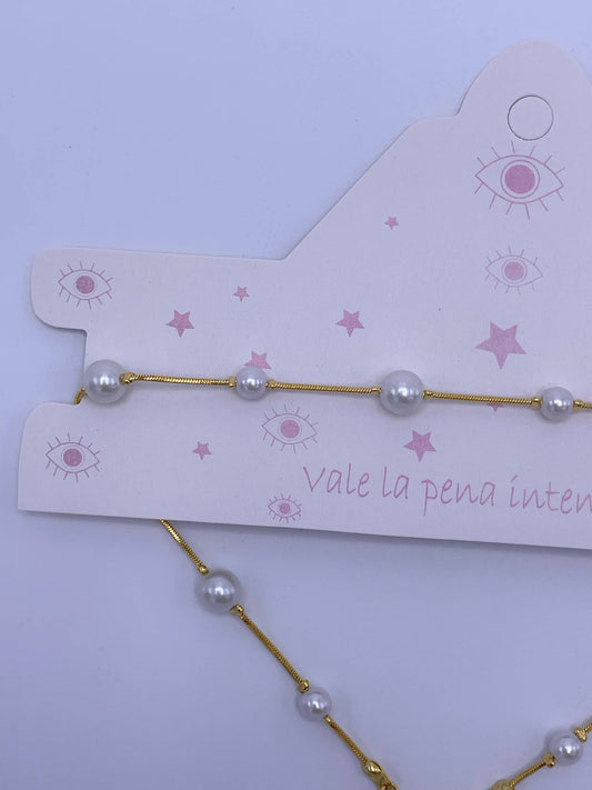 Choker perlas blancas