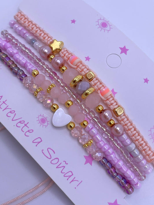Pulsera color morada x5