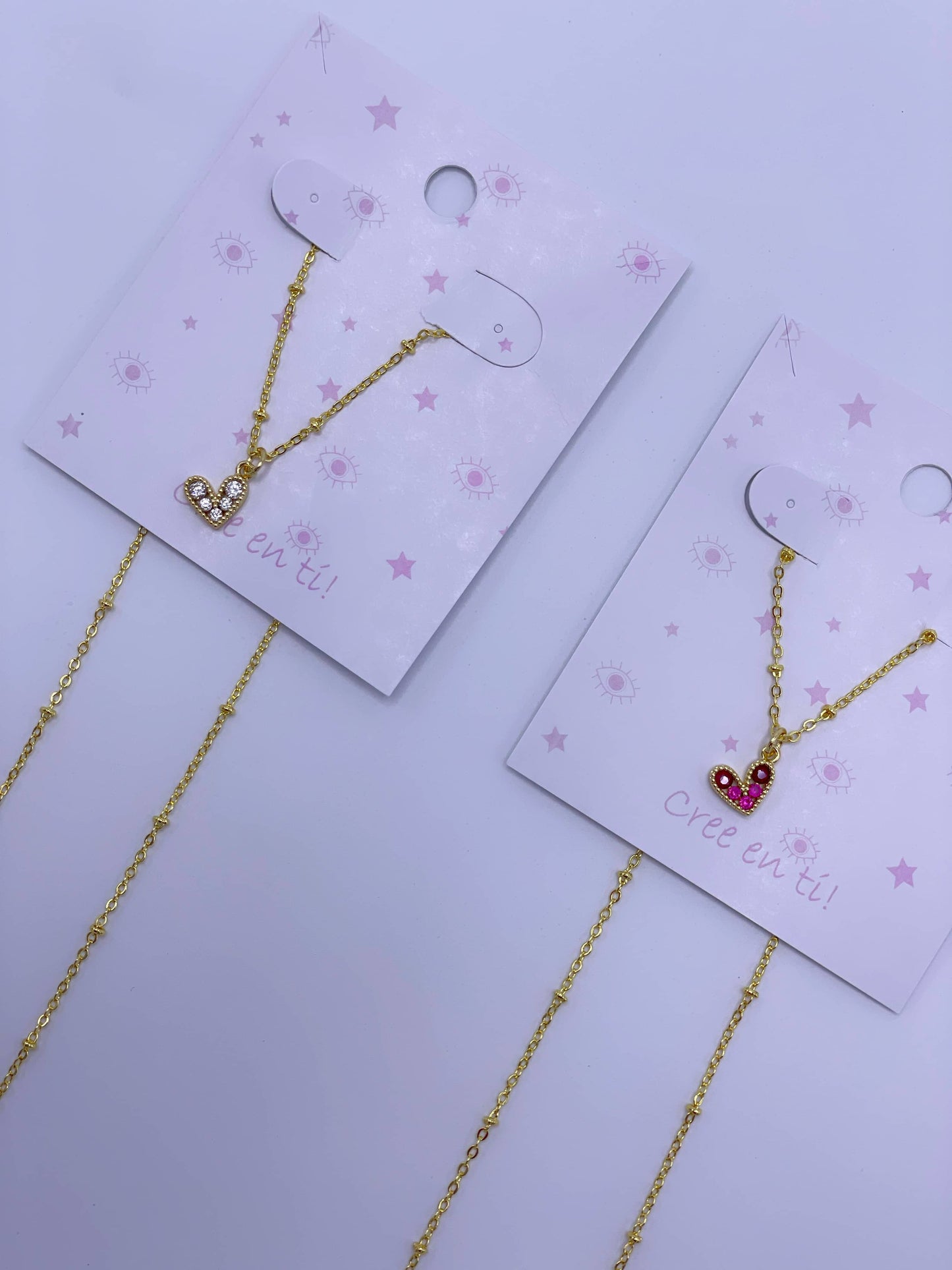 Cadena de balines dije corazón plateado