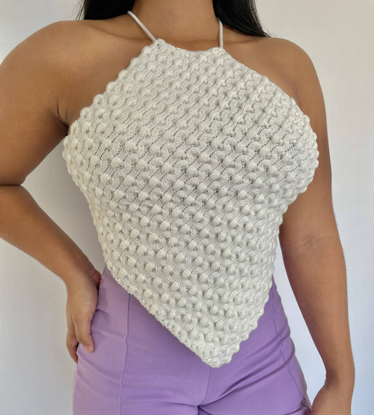 Top tejido blanco