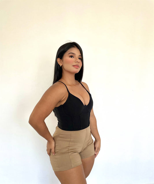 Corset de tiras ajustables negro