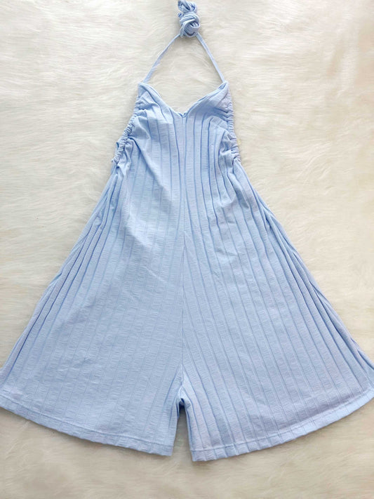 Enterizo espalda afuera azul bebe