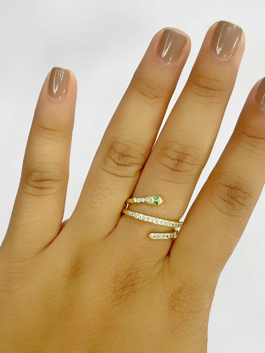 Anillo graduable forma serpiente
