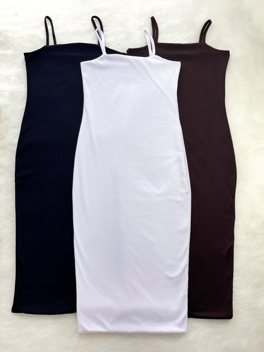 Vestido básico de tiras