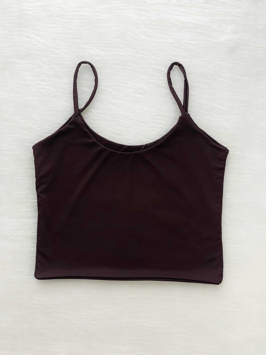 Crop top básico chocolate