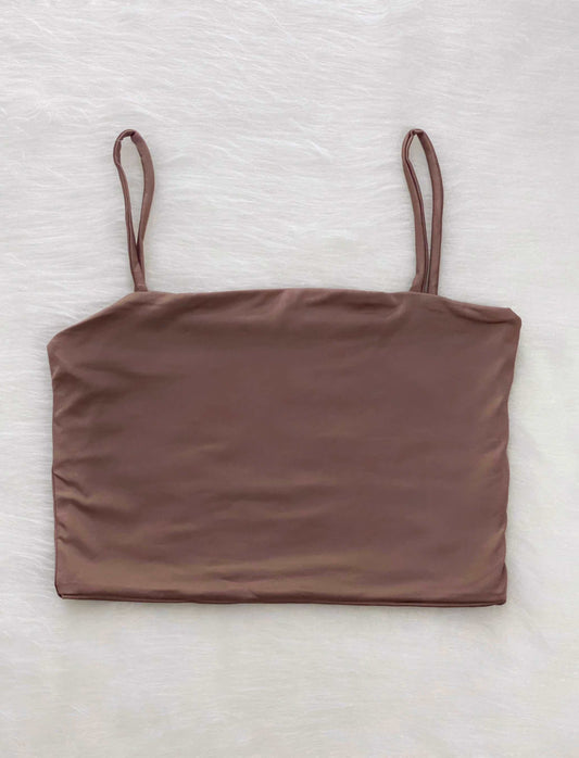 Crop top básico nude