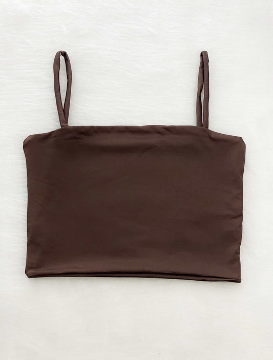 Crop top básico chocolate