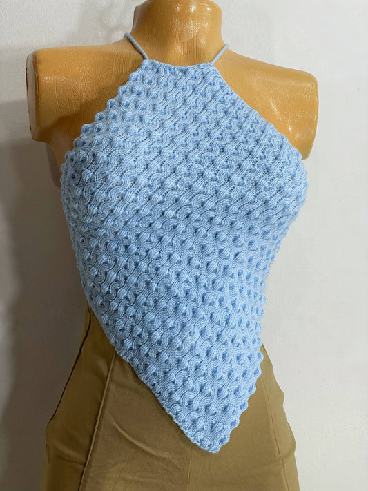 Top tejido azul bebe