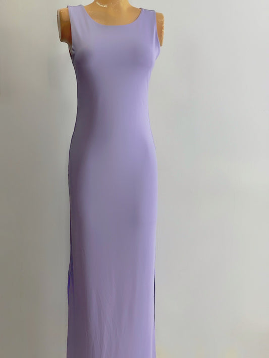 Vestido largo con aberturas lila