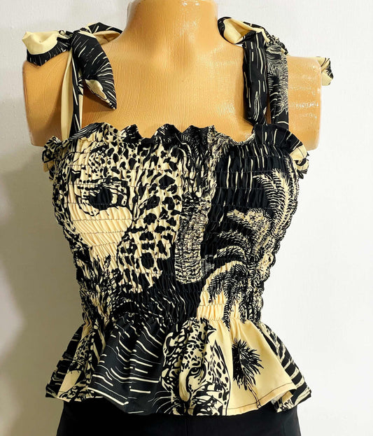 Blusa de boleros fondo negro