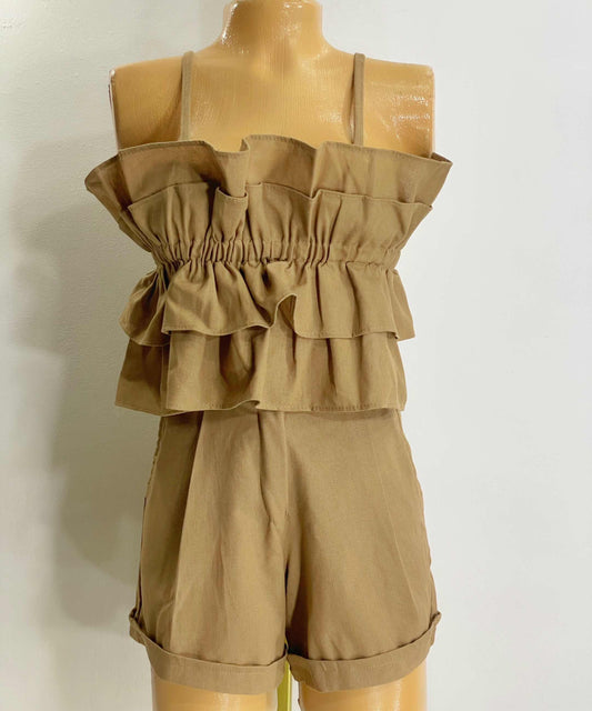Set crop top + short nude