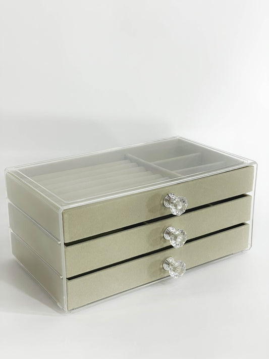 Joyero grande en acrílico gris