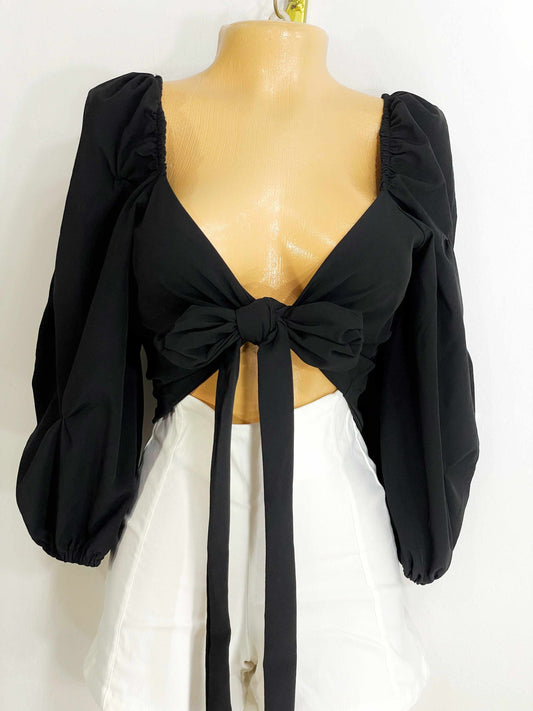 Blusa de mangas negra